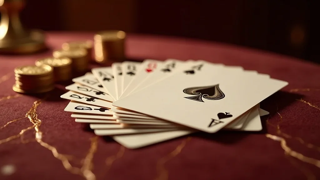 Cards and chips on the Salle de Jeux table
